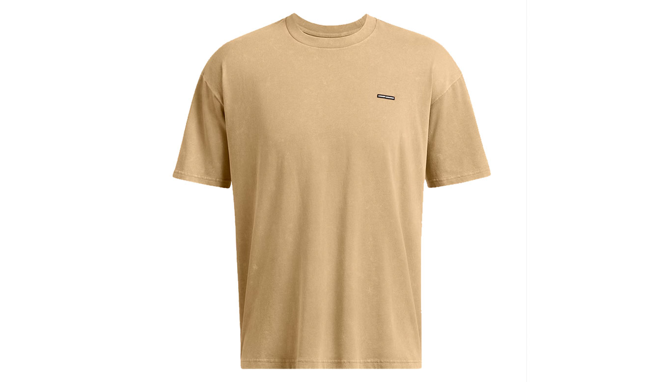 Under Armour M Icon Heavyweight Oversized Logo Wash Short Sleeve Bărbați - Tricouri Under Armour - Maro - 1389147-263-M - Size: M